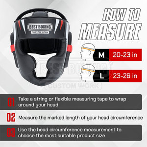 Professional Boxing <b>Head</b> Guard With Full Face Protection And Adjustable Strap For <b>Training</b> Safety PU Leather Boxing <b>Head</b> Guard - Product Image 3