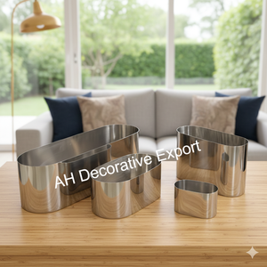 Vase à fleurs moderne en argent brillant fait à la main, pièce maîtresse décorative pour hôtel, mariage et style d'intérieur - Product Image 5