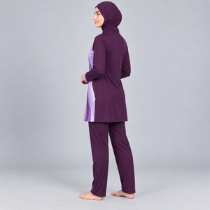 Burkini Modeste Femme Anti-UV Manches Longues Couvrance Totale Bas Échancré Ensemble Burkini 3 Pièces Modeste Avec Service OEM - Product Image 5