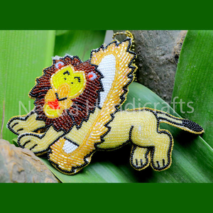 Vibrante artesano hecho a mano León con cuentas joya alta calidad bordado árbol de Navidad ornamento festivo celebración Majestad ornamento - Product Image 2