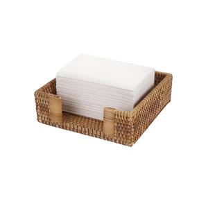 2024 vente chaude en gros carré porte-serviettes en bambou porte-mouchoirs en rotin avec salle à manger cuisine plateau à serviettes en bois - Product Image 1