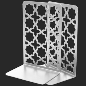 Porte-livres en métal noir et blanc moderne avec une élégante étoile décorative conçue pour le bureau et un style élégant pour la table - Product Image 5