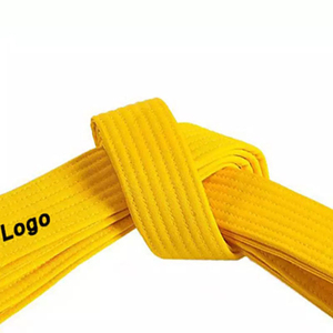 OEM profesional 100% algodón de alta calidad amarillo BJJ cinturones hechos a mano Jiu Jitsu equipo de entrenamiento con Karate estampado Logo - Product Image 6