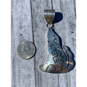 Pendentif Coyote en argent sterling Alonzo Mariano avec accents de diamants et de perles, chaîne plaquée or rose, cadeau religieux - Product Image 3