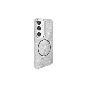 Coque en silicone blanc scintillant compatible MagSafe de luxe pour Samsung Galaxy S23 FE Netzy SAFA Okso Series Marble Ins 7 Plus - Product Image 1