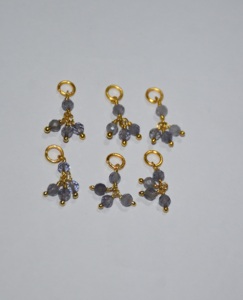 Perles enveloppées de fil unique de tanzanite naturelle de qualité supérieure. Gemstone Dangle1 + 3 perles de fil unique Pièces de chapelet pour la fabrication de bijoux - Product Image 2