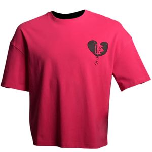 Camiseta Premium Broken Heart Boyz para Hombre y Mujer, Estampado de Letras en Negrita, Algodón Rosa, Estilo Urbano Holgado - Product Image 1