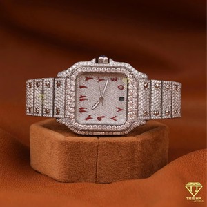 นาฬิกาข้อมืออัราบิคสีขาวแบบปรับแต่งได้นาฬิกาข้อมืออัตโนมัติสไตล์ฮิปฮอปอัตโนมัติหรูหราประดับเพชรสุดหรูของขวัญวันเกิดสำหรับผู้ชาย - Product Image 2