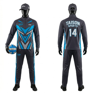 Traje de entrenamiento de voleibol para hombre, poliéster spandex premium, 220 GSM, diseño de paneles verde y amarillo, logotipo personalizado con transferencia térmica. - Product Image 3