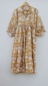 Robe d'été décontractée à imprimé floral Robe midi à col profond et à enfiler Silhouette ample Taille naturelle Mini robe à longueur de plancher - Product Image 6