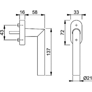 Manilla para Ventana Estándar F1 HOPPE de Aluminio de 32-42 mm, Modelo Amsterdam 0400/US956, Color Natural, para Persianas, Cortinas y Contraventanas - Product Image 3