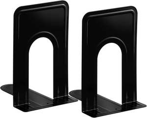 Metal Bookends Anti Slip <b>Book</b> End Stand Support Office School Library Black Pair of <b>Book</b> Ends <b>for</b> <b>Shelves</b> BooksMedia Home <b>Decor</b> - Product Image 1