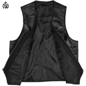 Chaleco de cuero para hombre más vendido en nuevo estilo de alta calidad de moda transpirable cuero genuino hecho chaleco para hombre para uso al aire libre - Product Image 5