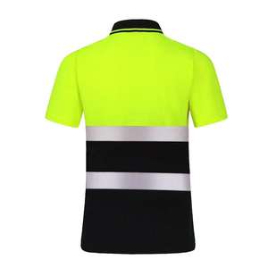 100% Cotton Reflective Safety Polo T-<b>shirt</b> With <b>Short</b> <b>Sleeve</b> Breathable Workwear Customized Logo Wholesale Prices - Product Image 4