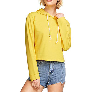 Top court à capuche imprimé de logo personnalisé pour femmes, vêtements décontractés légers pour l'hiver, vente à chaud - Product Image 3