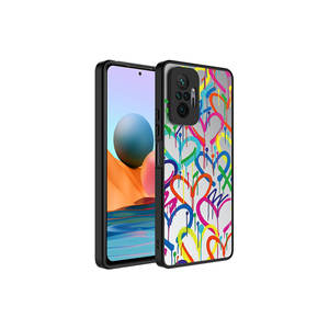 JoieCreatif Premium <b>Mirror</b> Heart Pattern Phone Case for Xiaomi Redmi Note 10 Pro Glossy UV Silicone <b>Cover</b> Camera Protection - Product Image 1