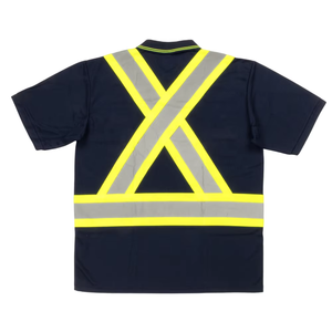 Nuevo diseño de construcción de seguridad reflectante de manga corta Polo camiseta reflectante de seguridad vial Polo camiseta hombres - Product Image 2