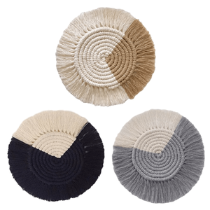 Manteles individuales de macramé de diseñador Diseño elegante Acabado natural Forma redonda y floral Color natural Artículos de mesa más exigentes - Product Image 3