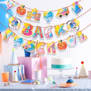 Cartel de regreso a la escuela con letreros de lápiz de Apple, guirnalda de aula, cartel de regreso a la escuela, suministros de decoración para fiestas en el aula - Product Image 3