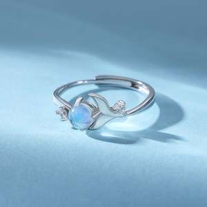 Anillo Ajustable de Plata de Ley con Cola de Ballena Brillante Jeulia, Chapado en Oro Vintage - Product Image 5
