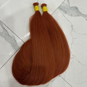 Extensiones de cabello humano liso natural naranja quemado Remy ruso eslavo súper doble de calidad europea de lujo - Product Image 4
