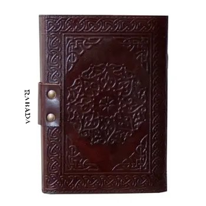 Hand Stone Journal Leather Notebook Sketch Pad Hard Cover Blank <b>Book</b> Spell <b>Book</b> Embossed Leather - Product Image 5
