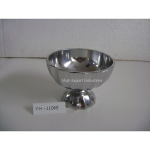 Bol de service en aluminium fini argent tendance pour ustensiles de cuisine à la maison décor de Table à manger bols de service alimentaire avec base - Product Image 5