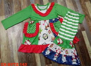 RTS Arbres de Noël Père Noël Filles Vêtements Ensembles Enfants Jupes Pantalons Bébé Bulle Barboteuses Soeur Allumettes Bébé Boutique Vêtements - Product Image 2