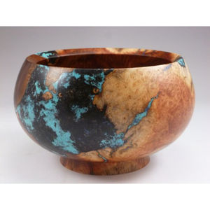 Cuenco de madera y resina respetuoso con el medio ambiente hecho a mano Handi, diseño maravilloso, cuenco de fruta de madera de Color marrón de gran tamaño de la India - Product Image 3