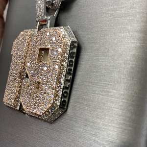 Pendentif de luxe en argent 925 Design Hip Hop personnalisé avec diamant Moissanite et caution de sac d'argent glacé pour bijoux de fête - Product Image 4