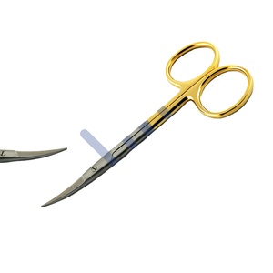 Tijeras Quirúrgicas para Iris TC Curvas de 11.5cm, Instrumentos de Laboratorio para Disección de Tejidos Dentales y Sutura, de Acero Inoxidable, Manuales - Product Image 1