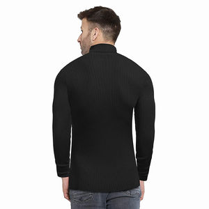 Sudadera de Color Negro para Hombre, Manga Larga, Cuello Alto, Sudadera Deportiva para Hombre, para Entrenamiento, Trotar, Correr - Product Image 6