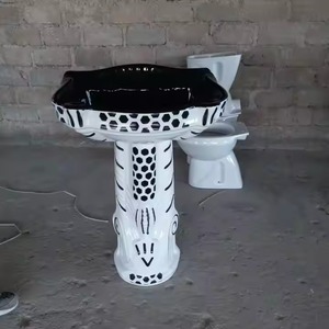 อ่างล้างหน้าเซรามิกทรงสี่เหลี่ยมหรูหราทันสมัยอ่างล้างหน้าฐานเดี่ยวอ่างล้างหน้าเซรามิกสเตอร์ลิงขนาดใหญ่ - Product Image 3