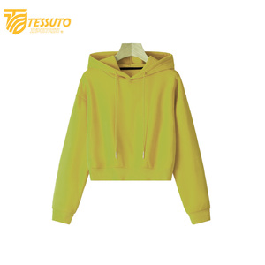 Sudadera con Capucha Corta de Manga Larga para Mujer, Informal, de Felpa, 100% Algodón, Antiencogimiento, para la Temporada de Primavera - Product Image 1