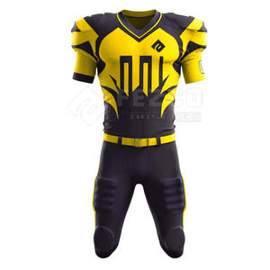 Uniformes de Fútbol Americano al Por Mayor, Conjuntos de Manga Corta, Impresión Personalizada, Transpirables, 100% Poliéster, Nuevo Diseño - Product Image 2
