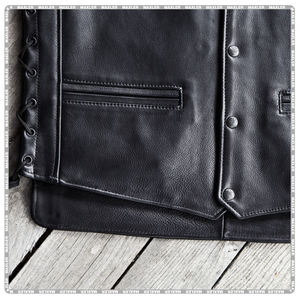 Chaleco de cuero clásico para hombre y mujer, equipo de protección de motocicleta duradero de alta calidad, Equipo de Motocicleta duradero de alta calidad - Product Image 4