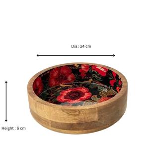 Grand bol à fruits en bois rustique - Product Image 2