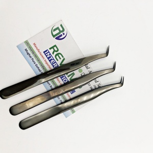 Pince à épiler professionnelle d'extension de cils en acier inoxydable au plasma noir de marque privée Volume de botte individuelle 65 degrés personnalisé - Product Image 3