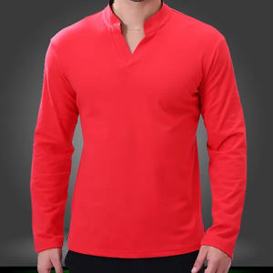 Nouveau Style Logo personnalisé hommes polos solide 100% coton à manches longues Polo tissu tricoté décontracté teint uni - Product Image 4