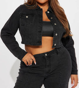 Chaquetas de mezclilla para mujer para invierno 2025 Chaqueta de mezclilla de servicio OEM de poliéster de algodón de talla grande de último diseño personalizado - Product Image 4