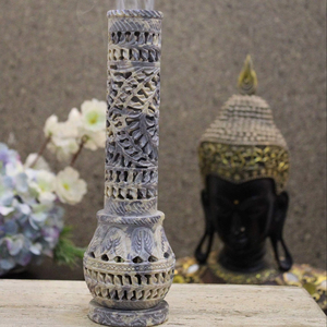 Porta Incienso de Piedra Natural, el Regalo para el Hogar Más Hermoso, Torre Decorativa Tallada a Mano - Product Image 1