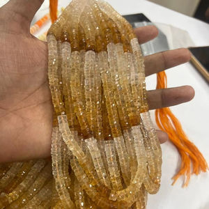 Nouveau à la mode belle Citrine naturelle ombragée perles en forme de pneu à facettes 6-8mm perles de pierres précieuses en gros pour la fabrication de bijoux collier - Product Image 1