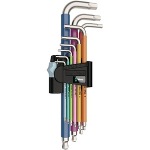 WERA 3950 SPKL/9 SM Jeu de tournevis en acier inoxydable 9 pièces, code couleur, angle 1,5-10 mm - Product Image 1