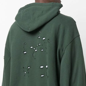 Pull à capuche vieilli pour hommes, style unique, 100% coton OEM, fait à la main par le fabricant, longueur régulière, nouvel arrivage - Product Image 4