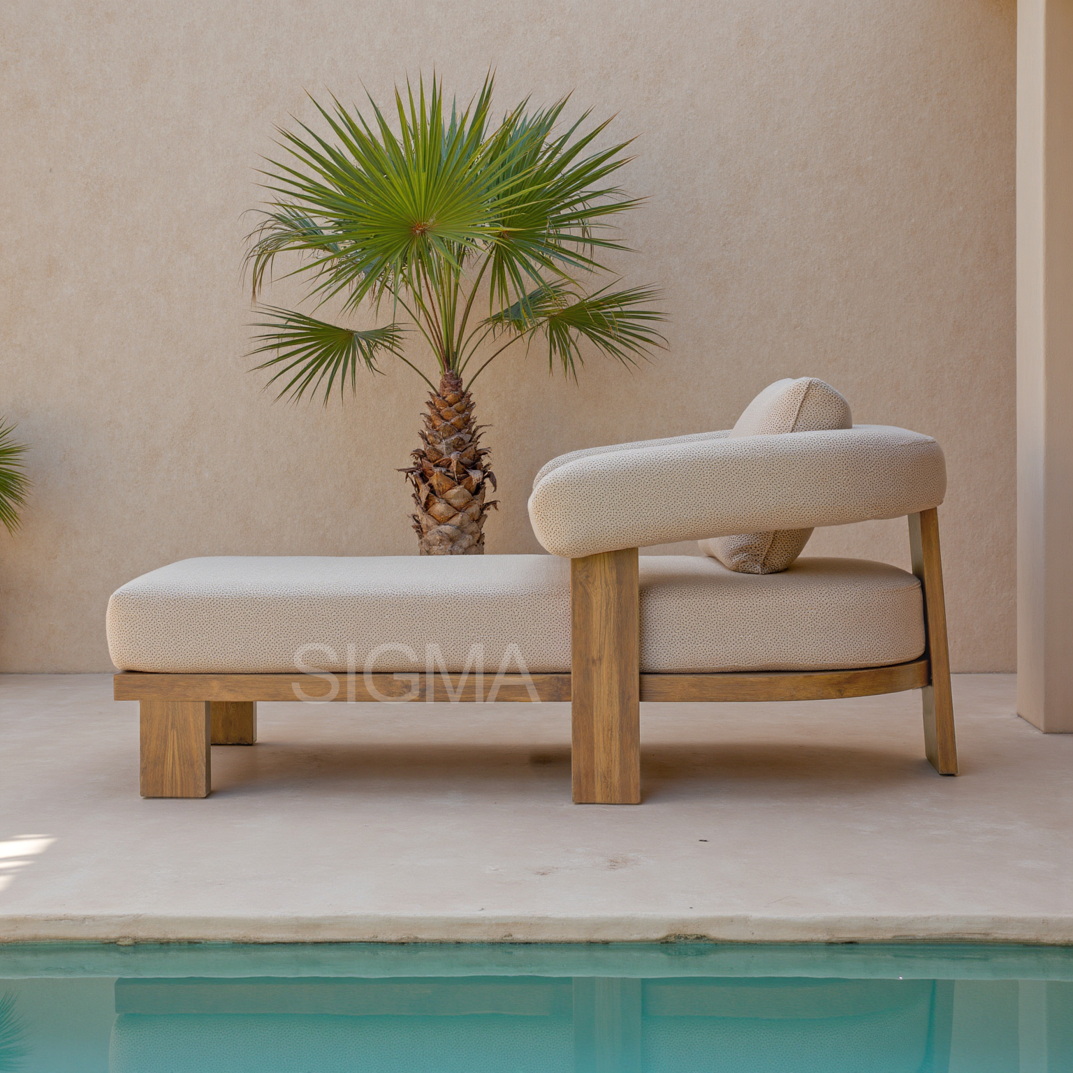 Teak Wood Patio Hotel Furniture Backyard Outdoor Teak Garden Sofa Set With Cushions Modern Teak Wood Furniture  JINHUA SIGMA
