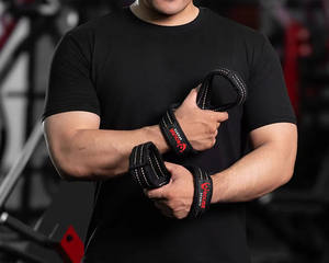 Unisex Neoprene Figure 8 Weight Lifting Straps Heavy Duty Gym <b>Wrist</b> <b>Support</b> Custom Logo OEM Wholesale - Product Image 4