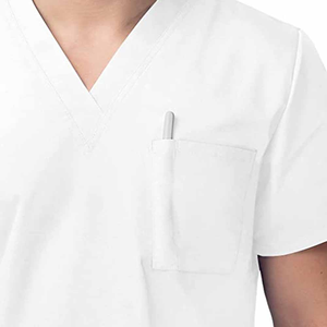 Ensemble de gommage expert de la meilleure qualité pour hommes, haut à col en V de couleur blanche et pantalon de gommage à cordon conique - Product Image 4