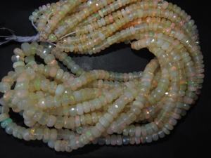 Perle d'opale éthiopienne en forme de rondelle à facettes multi feu 4-6MM environ grossiste fournitures nouveauté pierre naturelle - Product Image 5