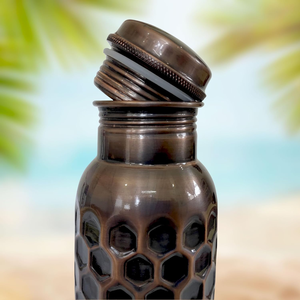 แก้วน้ำสแตนเลสเคลือบทองแดงลายตอก ดีไซน์ล่าสุด ขนาด 1000 มล. จากผู้ค้าโดยตรง ทองแดงบริสุทธิ์ 99% ใช้ซ้ำได้ เป็นมิตรกับสิ่งแวดล้อม ป้องกันการกัดกร่อน - Product Image 2