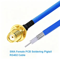 Conector Coaxial RF SMA Macho/Hembra para Soldar a Cable Semi-Rígido RG402, Conector Pigtail SMA 141 50ohm